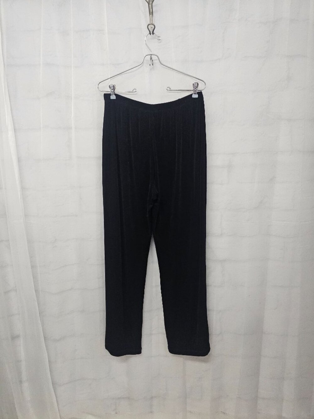 Vintage Chico's Travelers Pants Black Straight Leg Slinky Knit Minimalist 3 (XL) - Picture 5 of 9